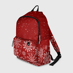 Рюкзак Текстура снежинок на красном фоне, цвет: 3D-принт