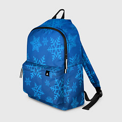 Рюкзак Голубые снежинки, цвет: 3D-принт