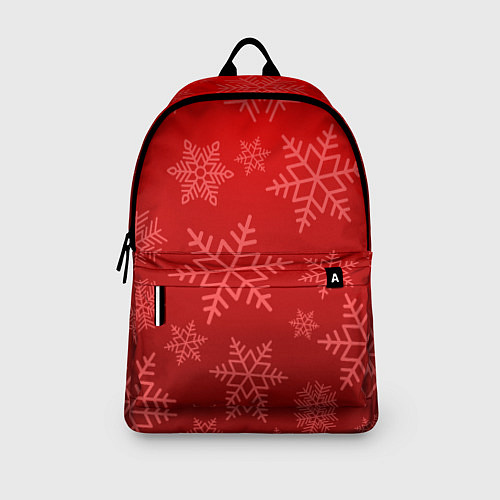 Рюкзак Красные снежинки / 3D-принт – фото 3