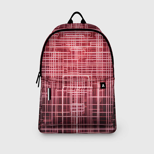 Рюкзак Красные неоновые полосы киберпанк / 3D-принт – фото 3