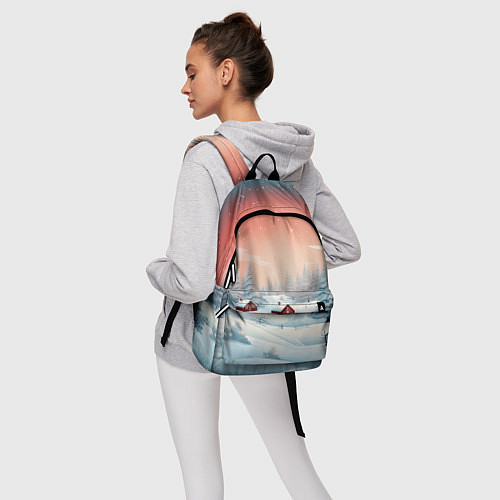 Рюкзак Погружение в зимнюю атмосферу / 3D-принт – фото 6