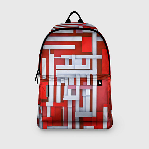 Рюкзак Полосы на красном фоне / 3D-принт – фото 3