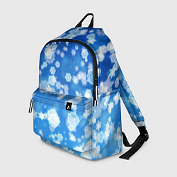 Рюкзак Декоративные снежинки на синем, цвет: 3D-принт