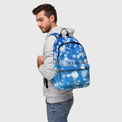 Рюкзак Декоративные снежинки на синем, цвет: 3D-принт — фото 2