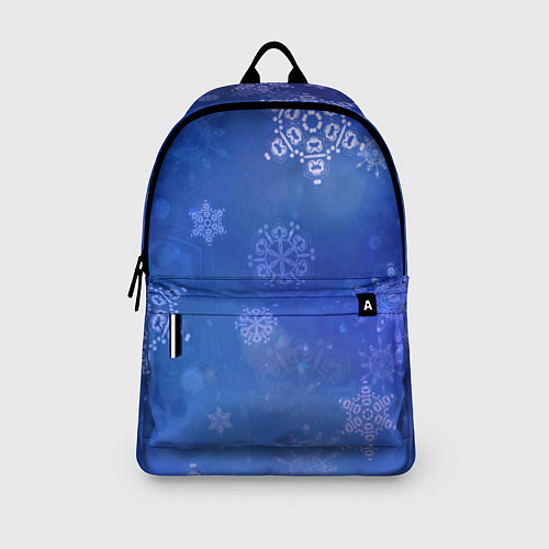 Рюкзак Декоративные снежинки на фиолетовом / 3D-принт – фото 3