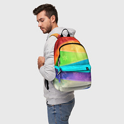 Рюкзак Абстрактный разноцветный волнистый фон со снежинка, цвет: 3D-принт — фото 2