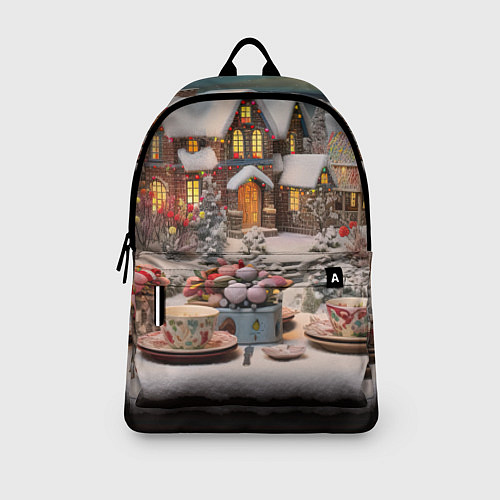 Рюкзак Объемные новогодние домики / 3D-принт – фото 3