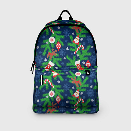 Рюкзак Новогодние игрушки на ёлке / 3D-принт – фото 3