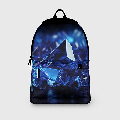 Рюкзак Синие прозрачные алмазы / 3D-принт – фото 3