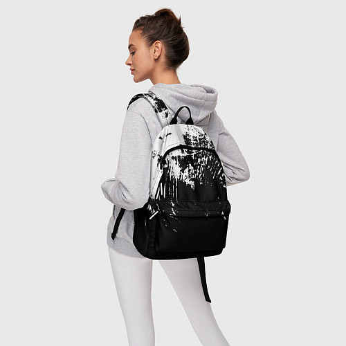 Рюкзак Черно-белый гранж текстуры дерева / 3D-принт – фото 6