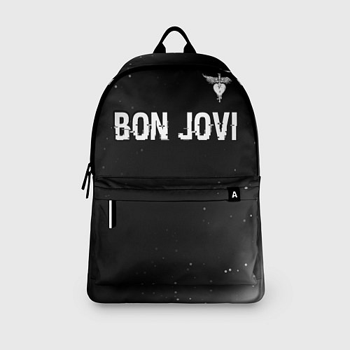 Рюкзак Bon Jovi glitch на темном фоне посередине / 3D-принт – фото 3