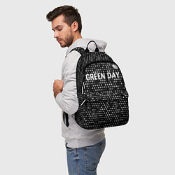Рюкзак Green Day glitch на темном фоне посередине, цвет: 3D-принт — фото 2