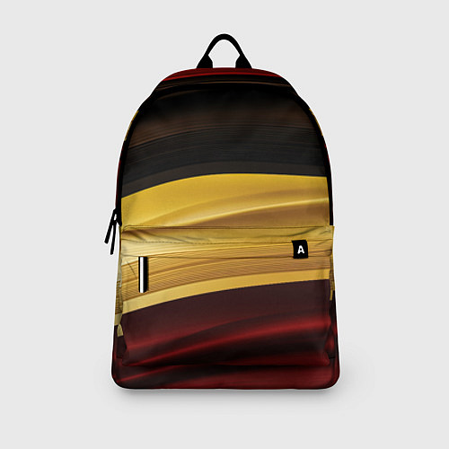Рюкзак Черный красный желтый цвет абстракции / 3D-принт – фото 3