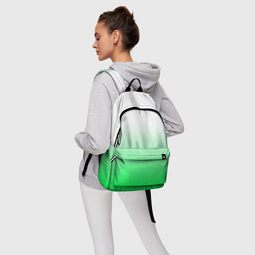 Рюкзак Градиент бело-зелёный / 3D-принт – фото 6
