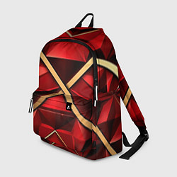 Рюкзак Золотые ленты на красном фоне, цвет: 3D-принт