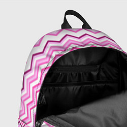 Рюкзак Ломаные полосы бело-розовый, цвет: 3D-принт — фото 2
