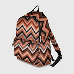 Рюкзак Ломаные полосы коричневый, цвет: 3D-принт
