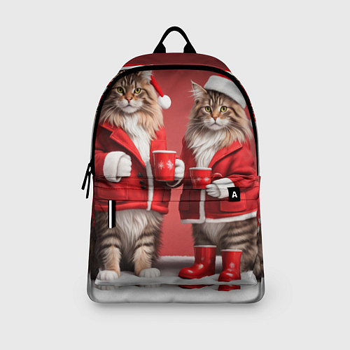 Рюкзак С новым котом - два кота в костюмах Санты / 3D-принт – фото 3