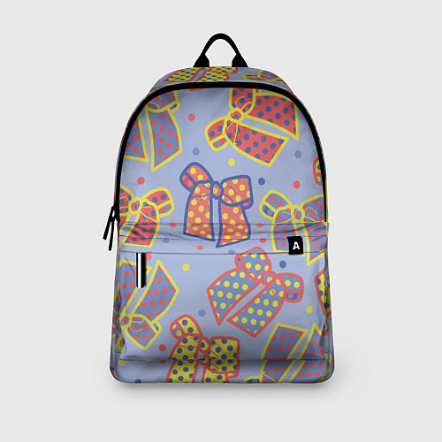Рюкзак Узор с яркими разноцветными бантами в горошек / 3D-принт – фото 3