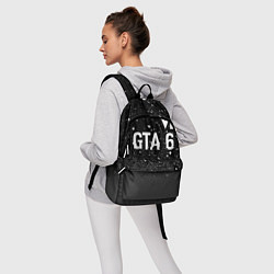 Рюкзак GTA 6 glitch на темном фоне посередине, цвет: 3D-принт — фото 2
