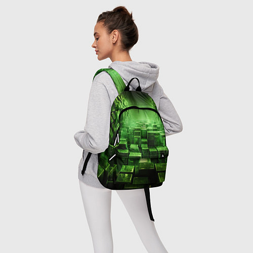 Рюкзак Зеленые квадраты в лабиринте / 3D-принт – фото 6