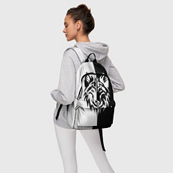 Рюкзак Волк чёрно-белый, цвет: 3D-принт — фото 2
