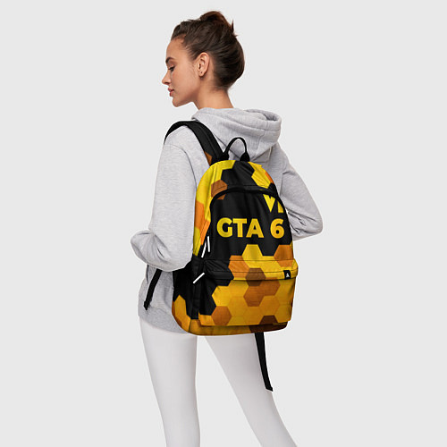 Рюкзак GTA 6 - gold gradient посередине / 3D-принт – фото 6