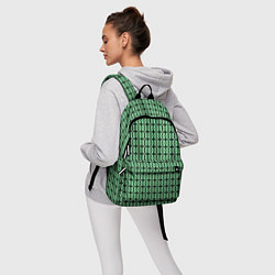 Рюкзак Чёрные узоры на зелёном, цвет: 3D-принт — фото 2
