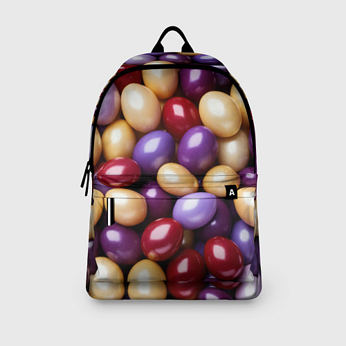 Рюкзак Красные и фиолетовые пасхальные яйца / 3D-принт – фото 3