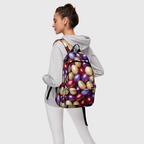 Рюкзак Красные и фиолетовые пасхальные яйца / 3D-принт – фото 6
