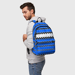 Рюкзак Синие и белые полосы, цвет: 3D-принт — фото 2