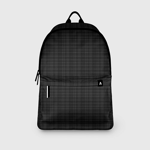 Рюкзак Тёмно-серый клетчатый / 3D-принт – фото 3