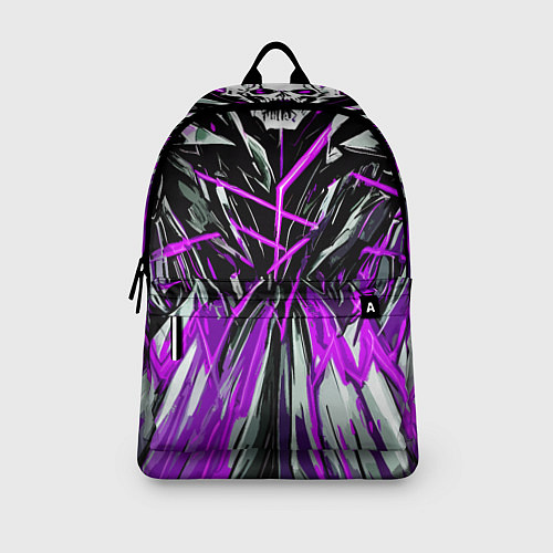 Рюкзак Череп и фиолетовые полосы / 3D-принт – фото 3