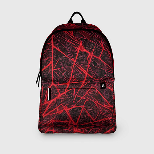 Рюкзак Красная паутина на чёрном фоне / 3D-принт – фото 3