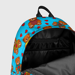 Рюкзак Мишки в цветных свитерах и сердечки, цвет: 3D-принт — фото 2