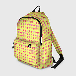 Рюкзак Сердечки на желтом - паттерн, цвет: 3D-принт