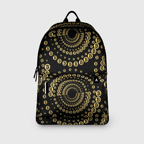 Рюкзак Золотой Биткоин на черном / 3D-принт – фото 3