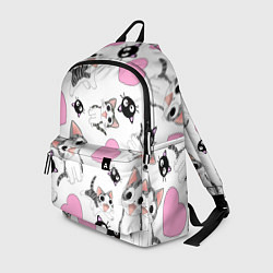 Рюкзак Влюблённый котик аниме и сердечки, цвет: 3D-принт