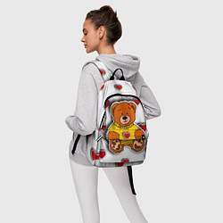 Рюкзак Стикер наклейка медвежонок и сердце объемный рисун, цвет: 3D-принт — фото 2