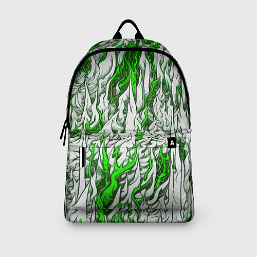 Рюкзак Белый и зелёный узор / 3D-принт – фото 3