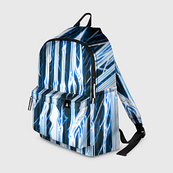 Рюкзак Синие неоновые полосы на чёрном фоне, цвет: 3D-принт