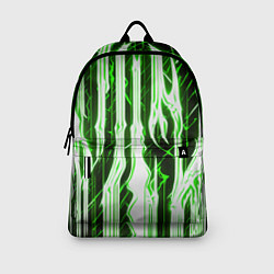 Рюкзак Зелёные неоновые полосы на чёрном фоне, цвет: 3D-принт — фото 2