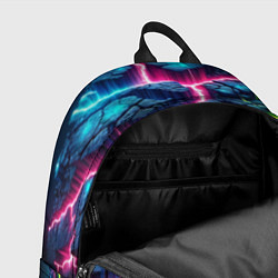 Рюкзак Трещины и неон, цвет: 3D-принт — фото 2