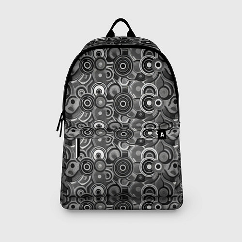 Рюкзак Черно-белый абстрактный узор круги / 3D-принт – фото 3