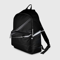 Рюкзак Белые полосы на черной абстракции, цвет: 3D-принт