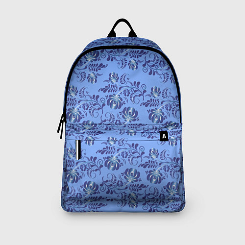 Рюкзак Узоры гжель на голубом фоне / 3D-принт – фото 3