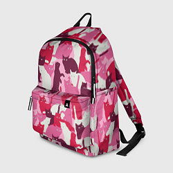 Рюкзак Розовый кошачий камуфляж, цвет: 3D-принт