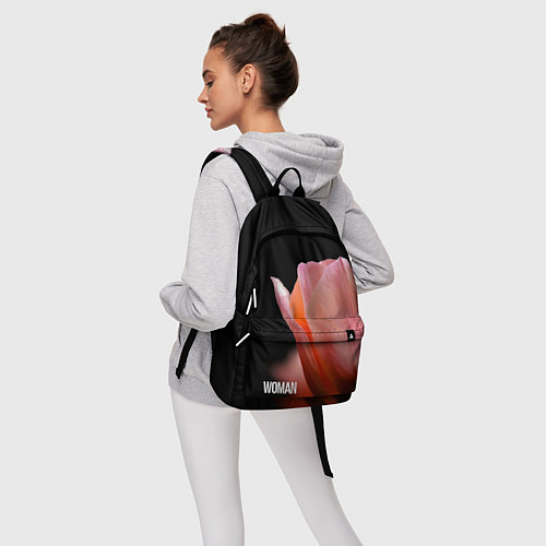 Рюкзак Тюльпан на чёрном - woman / 3D-принт – фото 6
