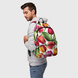 Рюкзак Паттерн с тюльпанами, цвет: 3D-принт — фото 2