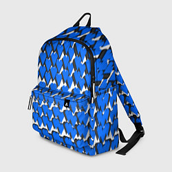 Рюкзак Синие сердечки на белом фоне, цвет: 3D-принт